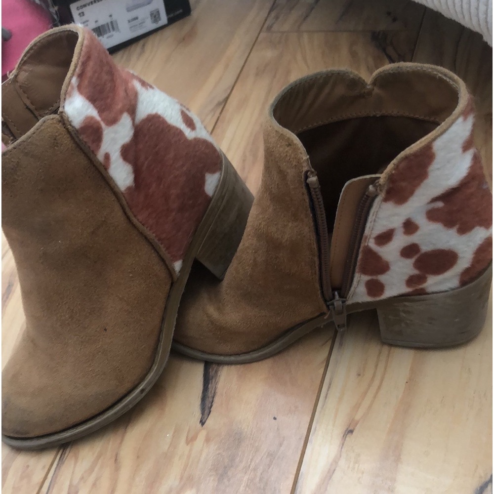 Cowprint Ankle Boots